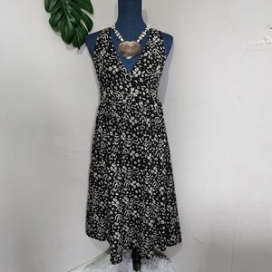 Earth Song Black White Print Cotton  Summer Dress